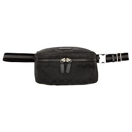 Borsetta cintura Gucci GG in nylon nero con banda Web