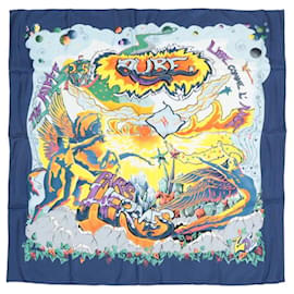 Hermès Carré 90 "THE ALFEE AUBE" Foulard di seta in Blu Navy