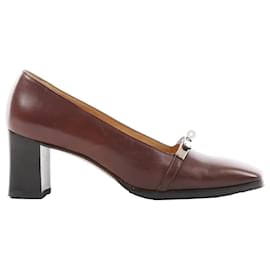 HERMES Kelly Lederpumps in Braun, Größe 38 EU - Hermès