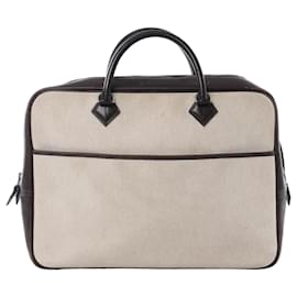 Hermès HERMES Plume Dog 38 Toile H & Leather in Beige×Brown F: 2002