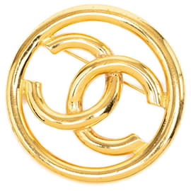 Chanel Coco Mark Vintage Gold Plated Brosche