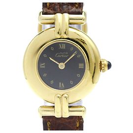 Reloj de mujer Cartier Must Colisee chapado en oro de cuero Quartz