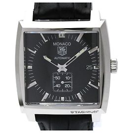 Montre automatique pour homme TAG Heuer Monaco Steel Leather WW2110