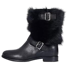 Botas Prada de cuero negro - EU 39.5 de segunda mano