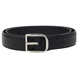 Cintura Gucci Microguccissima in pelle nera