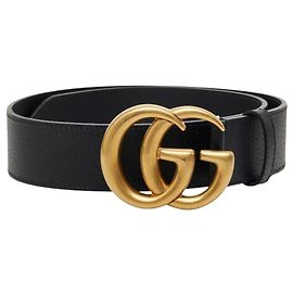 Gucci GG Marmont Gürtel aus schwarzem Leder