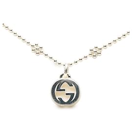 Collana con pendente Gucci con motivo floreale e logo Interlocking G