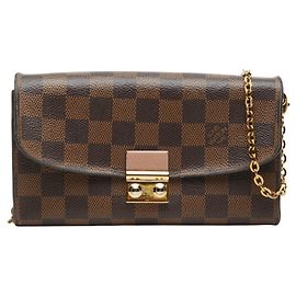 Louis Vuitton Damier Portefeuille Croisette Long Wallet Chain Shoulder