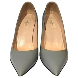 Valentino Lackleder-Pumps Blaugrau