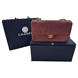 Borsa a patta Chanel2026 in camoscio marrone