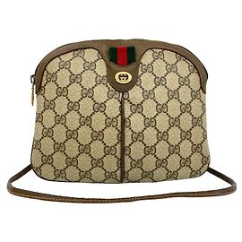 Borsa a tracolla in pelle GUCCI Sherry Line con motivo logo GG