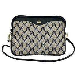 Borsa a tracolla Gucci in pelle blu navy