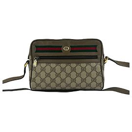 Borsa a tracolla in pelle GUCCI Vintage Sherry Line GG Logo