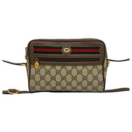 Borsa a tracolla in pelle GUCCI Vintage Sherry Line GG Logo