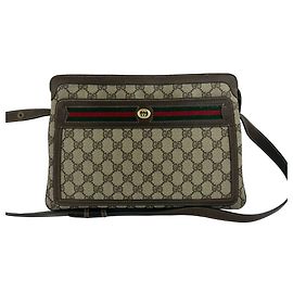 Borsa semi-spalla in pelle Gucci Vintage Sherry Line GG Logo