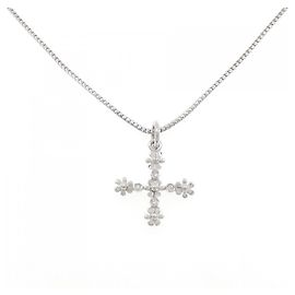 Autre Marque 750WG Blumen-Diamantcollier