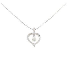 Autre Marque Collana Cuore in Oro Bianco Au750 e Diamanti