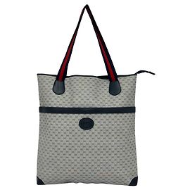 Gucci Vintage Sherry Line Micro GG Logo Leder Tote Bag