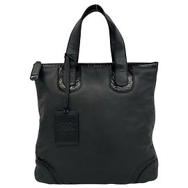 Mini borsa tote Loewe in pelle nappa nera