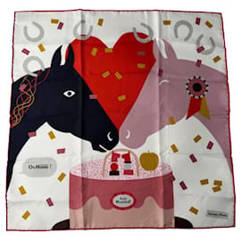 Hermès Carré 45 Gavroche Just Married Horse Foulard di seta