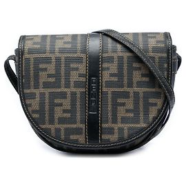 Borsa crossbody Fendi in tela Zucca marrone