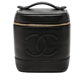 Necessaire Chanel Black CC Caviar Vanity Case