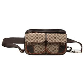 Céline Celine Beige Macadam Canvas Gürteltasche mit zwei Taschen