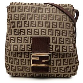 Borsa a tracolla Fendi Brown Zucchino Canvas