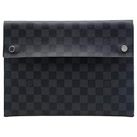 Louis Vuitton Black Damier Graphite Alpha Pochette GM