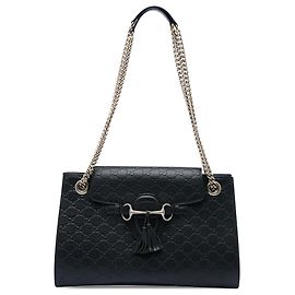 Borsa a tracolla Gucci Emily Large Guccissima Nera