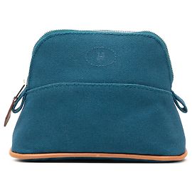 Custodia Bolide Mini Mini in tela blu Hermès
