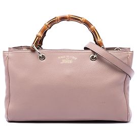 Bolso Gucci Bamboo Shopper mediano de piel de becerro rosa