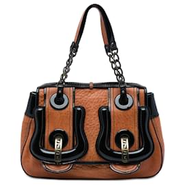 Fendi B Bag Medium Handtasche aus braunem Leder mit oberem Griff