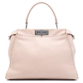 Borsa Selleria Peekaboo Iconic Media in pelle rosa Fendi
