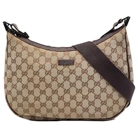 Borsa a tracolla Gucci in canvas GG beige