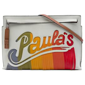 Borsa a tracolla LOEWE Paulas Ibiza in pelle bianca con frange T Pouch