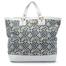 Celine Tote aus bedrucktem weißem Canvas - Céline