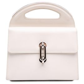 Borsa Balenciaga Maillon in pelle di vitello bianca con manico rotondo M