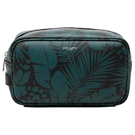 Bolsa de Mão Saint Laurent Blue Grain De Poudre Tropical Palm