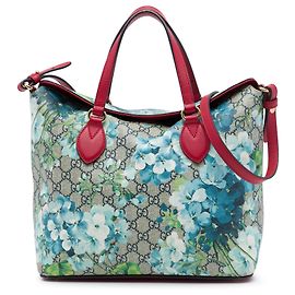 Gucci Beige GG Supreme Blooms Linea A Fold Over Tote