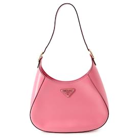 Borsa a tracolla Prada Triangle Cleo in pelle di vitello rosa