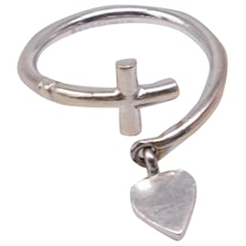 Gucci Cross And Heart Ring aus 18K Weißgold