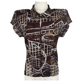 Issey Miyake PLEATS PLEASE T-Shirt mit Roller Coaster-Muster