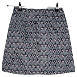 Maje Falda estampada azul y rosa