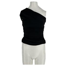 Top asimétrico negro de viscosa Tory Burch