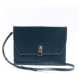 Salvatore Ferragamo Clutch Boxy Crossbody Gancini color oro