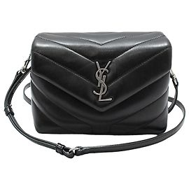 Saint Laurent Borsa a tracolla Loulou Toy Mini in pelle nera monogram