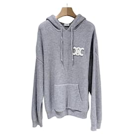 Triope Rippstrick-Hoodie aus Wolle Grau XL - Céline