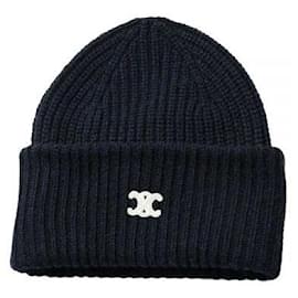Beanie mit besticktem Logo Navy - Céline