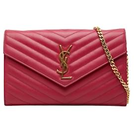 Borsa a tracolla con catena e portafoglio Saint Laurent Cassandra YSL Logo